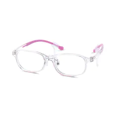 Kids' Rectangle Transparent Purple  Eyeglasses