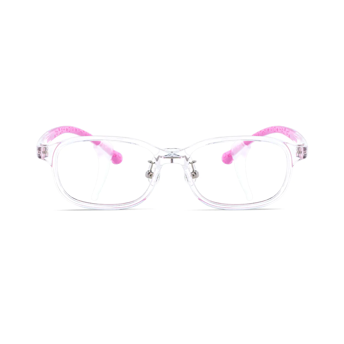 Kids' Rectangle Transparent Purple  Eyeglasses