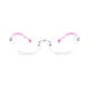 Kids' Rectangle Transparent Purple Eyeglasses
