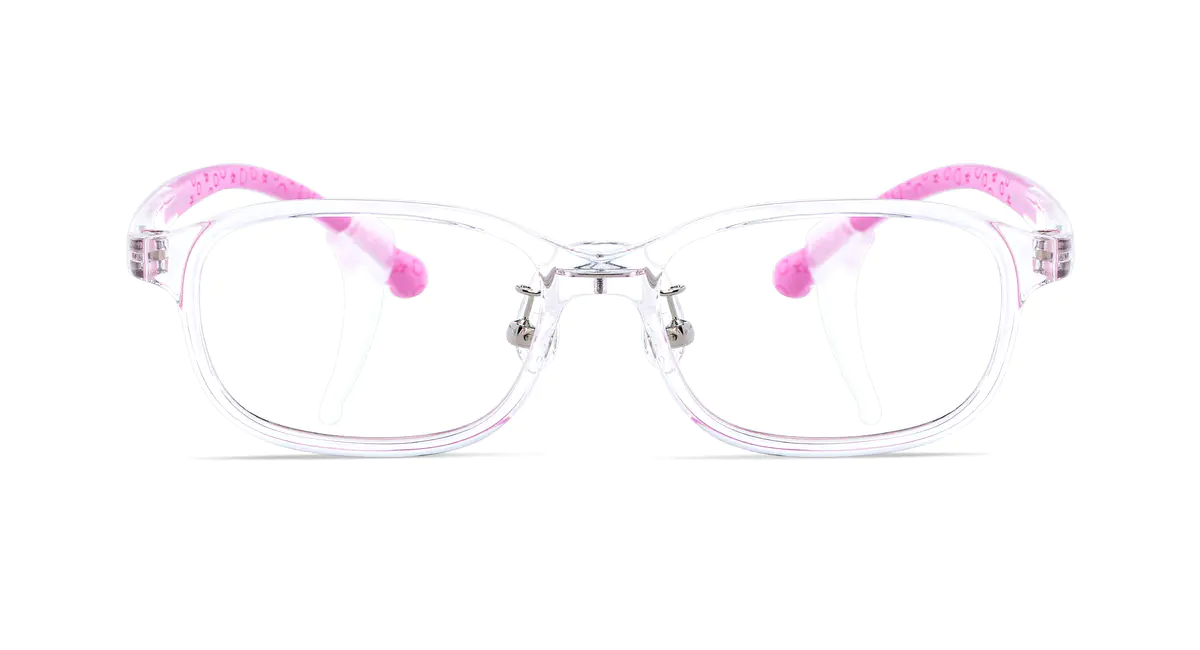 Kids' Rectangle Transparent Purple  Eyeglasses