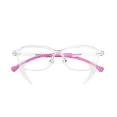 Kids' Rectangle Transparent Purple  Eyeglasses