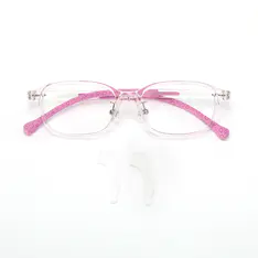 Kids' Rectangle Transparent Purple  Eyeglasses
