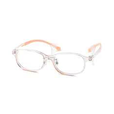 Kids' Rectangle Transparent Orange Eyeglasses