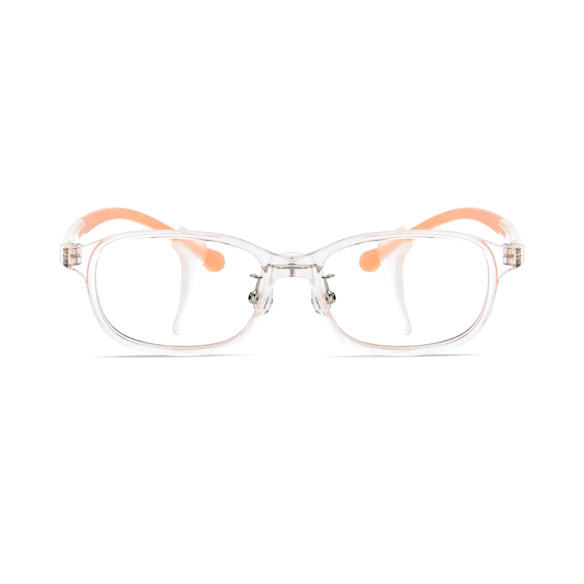 Kids' Rectangle Transparent Orange Eyeglasses