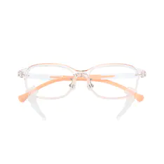 Kids' Rectangle Transparent Orange Eyeglasses