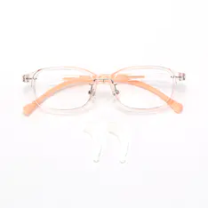 Kids' Rectangle Transparent Orange Eyeglasses