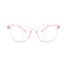 Kids' Square Transparent Pink Eyeglasses
