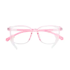 Kids' Square Transparent Pink Eyeglasses