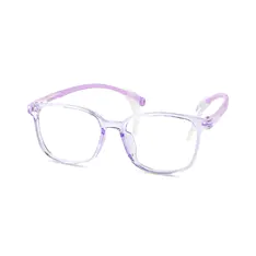 Kids' Square Transparent Purple Eyeglasses