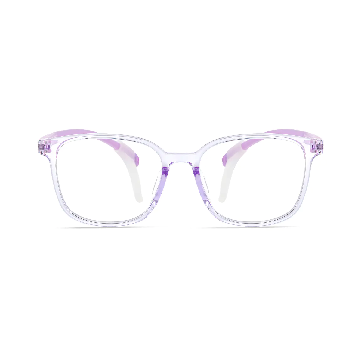 Kids' Square Transparent Purple Eyeglasses