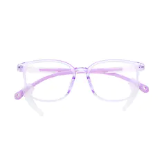Kids' Square Transparent Purple Eyeglasses