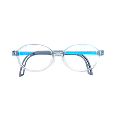 Kids'  Oval Transparent Blue Eyeglasses