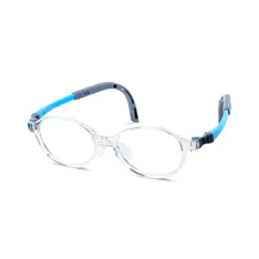 Kids'  Oval Transparent Blue Eyeglasses