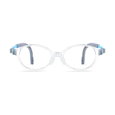 Kids' Oval Transparent Blue Eyeglasses