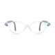 Kids'  Oval Transparent Blue Eyeglasses