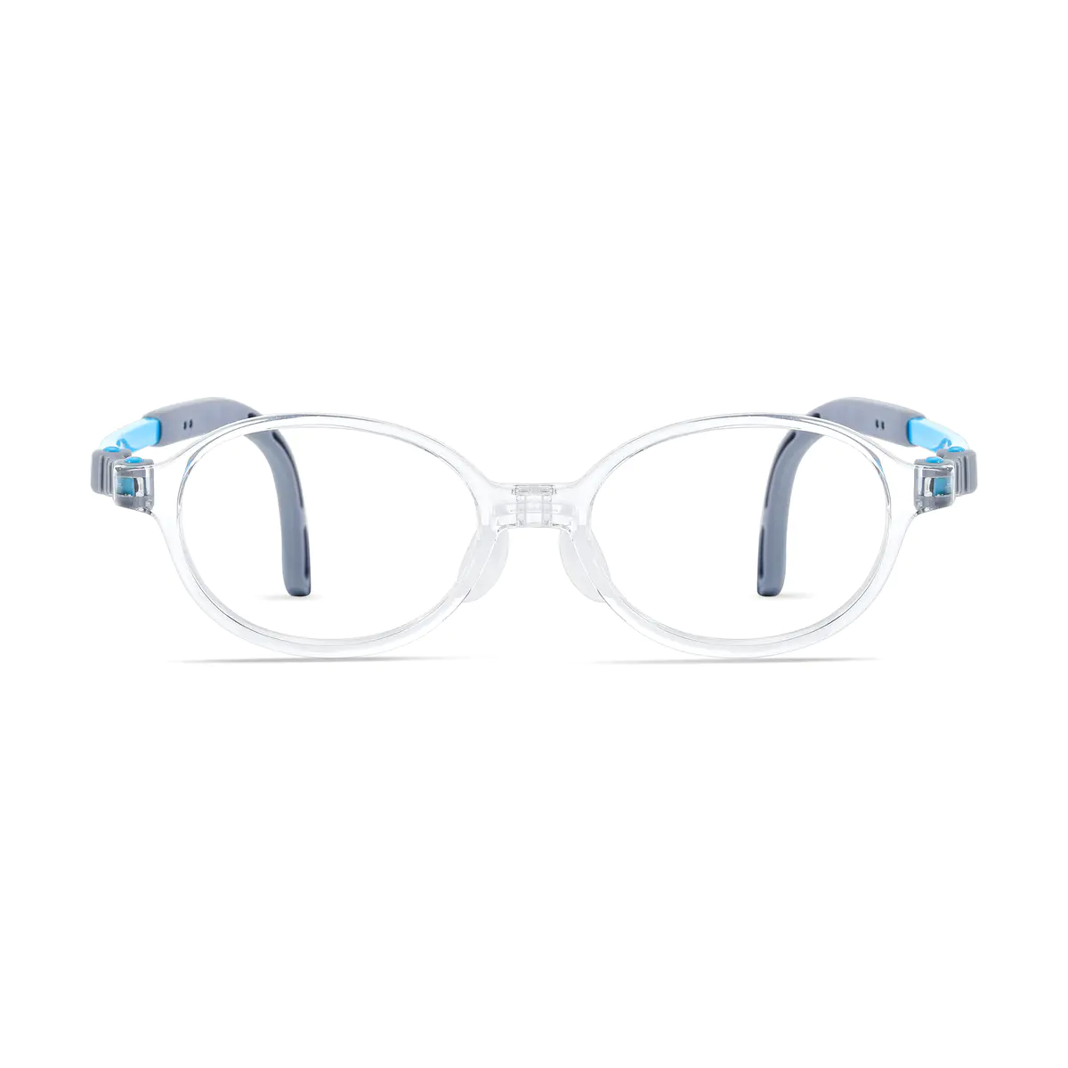 Kids'  Oval Transparent Blue Eyeglasses