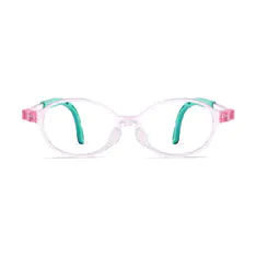 Kids' Oval Transparent Pink Eyeglasses