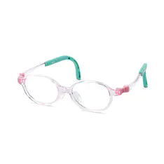 Kids' Oval Transparent Pink Eyeglasses