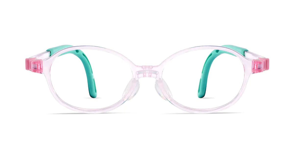 Kids'  Oval Transparent Pink Eyeglasses