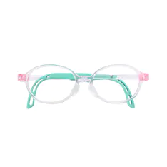 Kids' Oval Transparent Pink Eyeglasses