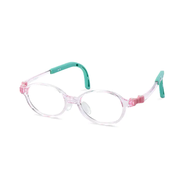 Kids'  Oval Transparent Pink Eyeglasses