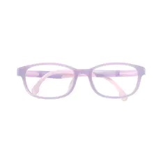 Kids' Rectangle Transparent Purple Eyeglasses