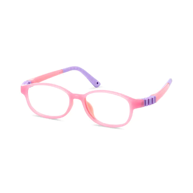 Kids'  Rectangle Transparent Pink Eyeglasses