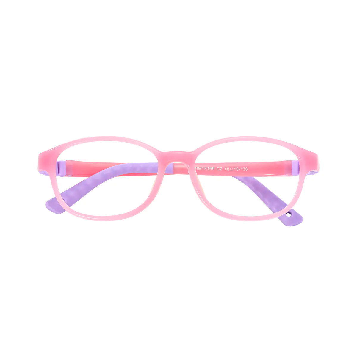 Kids'  Rectangle Transparent Pink Eyeglasses