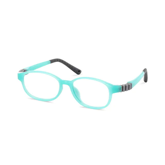 Kids'  Rectangle Transparent Green Eyeglasses