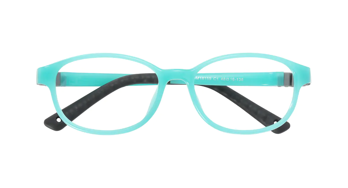 Kids'  Rectangle Transparent Green Eyeglasses