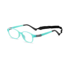 Kids' Rectangle Transparent Green Eyeglasses
