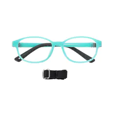 Kids' Rectangle Transparent Green Eyeglasses