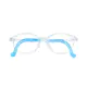 Kids' Oval Transparent Blue Eyeglasses