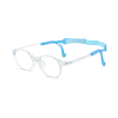 Kids' Oval Transparent Blue Eyeglasses