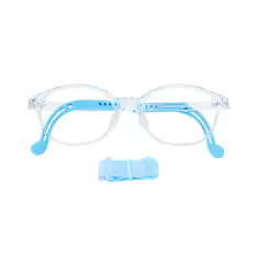 Kids' Oval Transparent Blue Eyeglasses