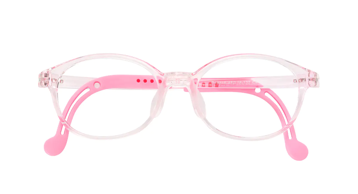 Kids'Oval Transparent Pink Eyeglasses
