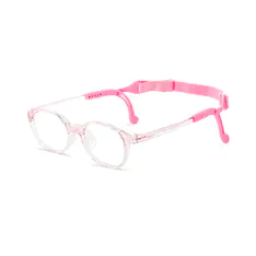 Kids'Oval Transparent Pink Eyeglasses