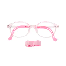 Kids'Oval Transparent Pink Eyeglasses