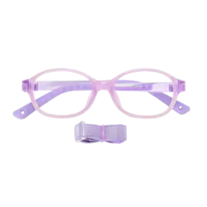 Kids' Oval Transparent Purple Eyeglasses