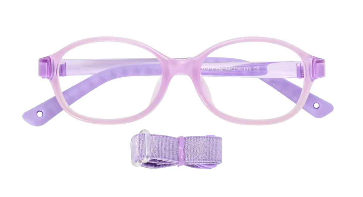 Kids' Oval Transparent Purple Eyeglasses