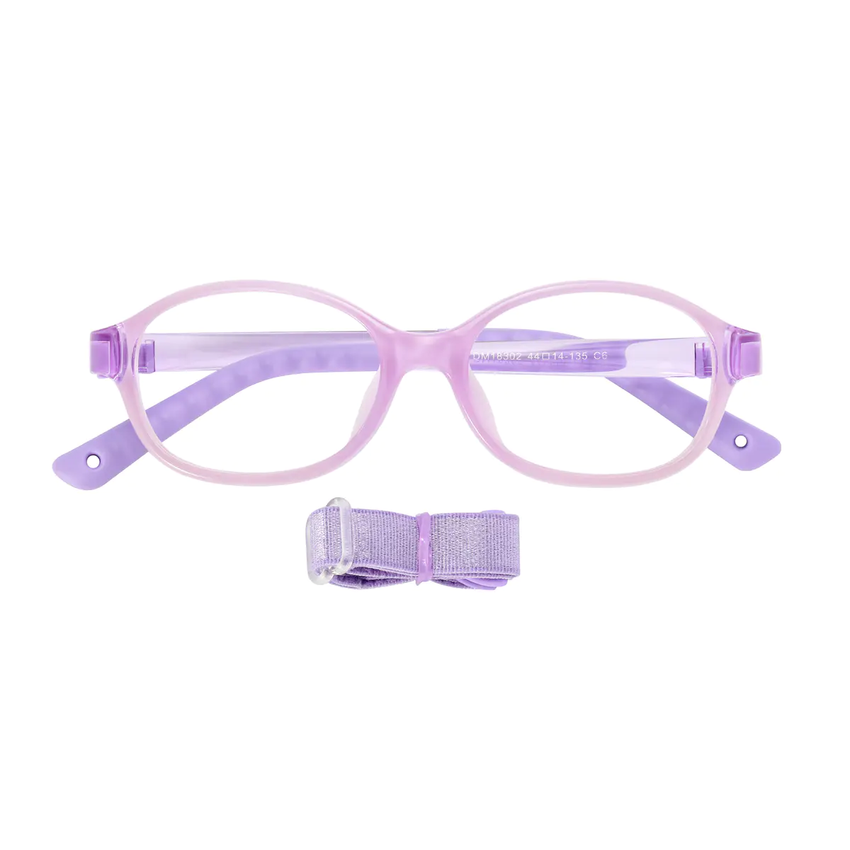Kids' Oval Transparent Purple Eyeglasses