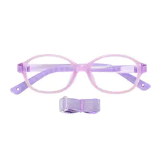 Kids' Oval Transparent Purple Eyeglasses