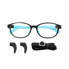 Kids' Rectangle Black/Blue Eyeglasses