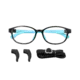 Kids' Rectangle Black/Blue Eyeglasses