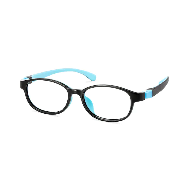 Kids'  Rectangle Black/Blue Eyeglasses