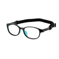 Kids' Rectangle Black/Blue Eyeglasses