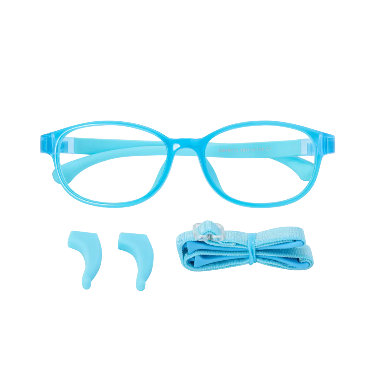 Kids'  Rectangle Transparent Blue Eyeglasses