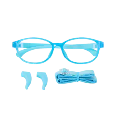 Kids' Rectangle Transparent Blue Eyeglasses