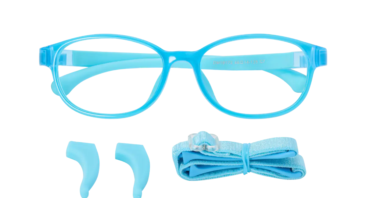 Kids'  Rectangle Transparent Blue Eyeglasses