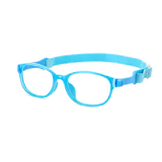 Kids'  Rectangle Transparent Blue Eyeglasses